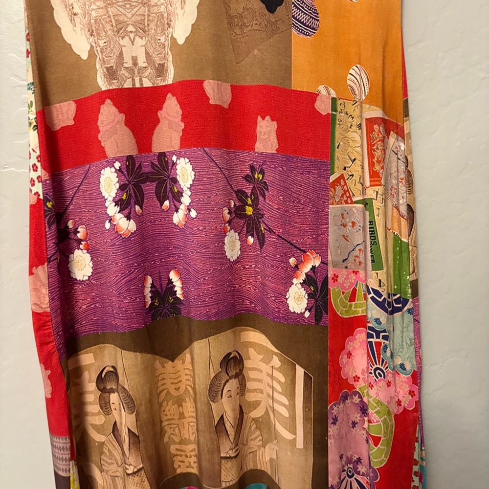 Johnny Was Tokyo high slit knit patchwork print bamboo dress size small - Picture 5 of 16